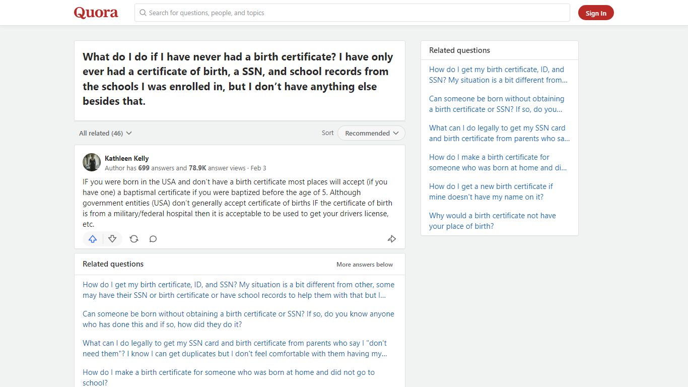 What do I do if I have never had a birth certificate? I have ... - Quora